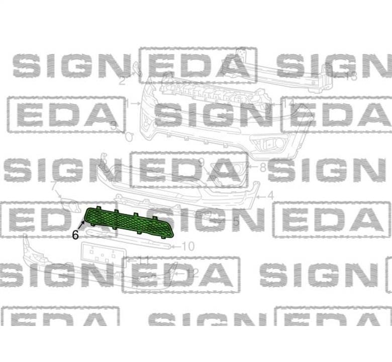 PCR99053CA Signeda Решітка бампера переднього