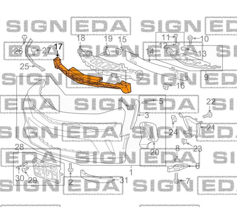 PCV04190EA Signeda Абсорбер бамперу