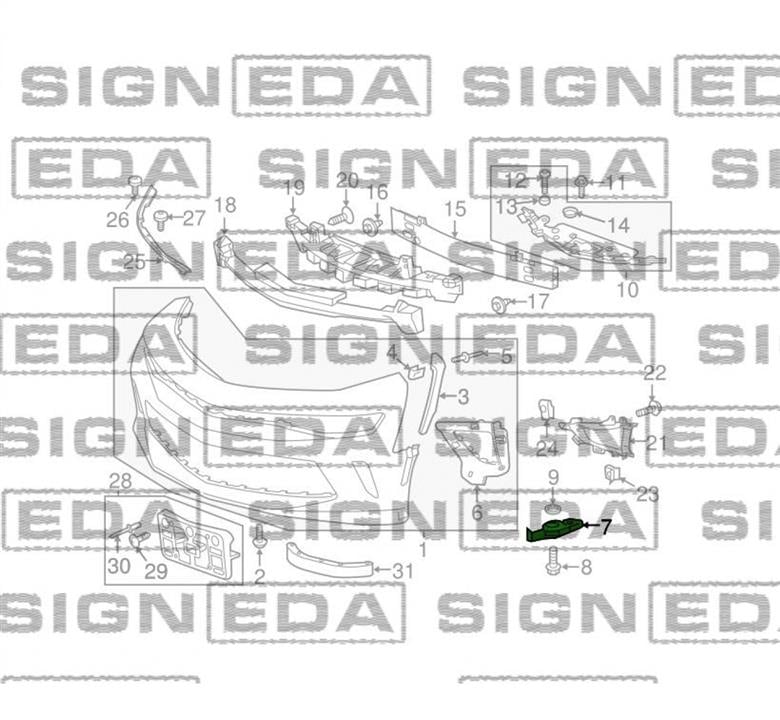 PCV43303BL Signeda Кронштейн бампера