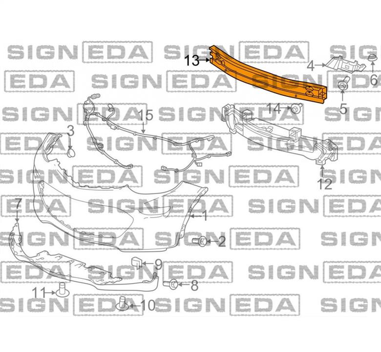 PCV44326A Signeda Усилитель бампера переднего