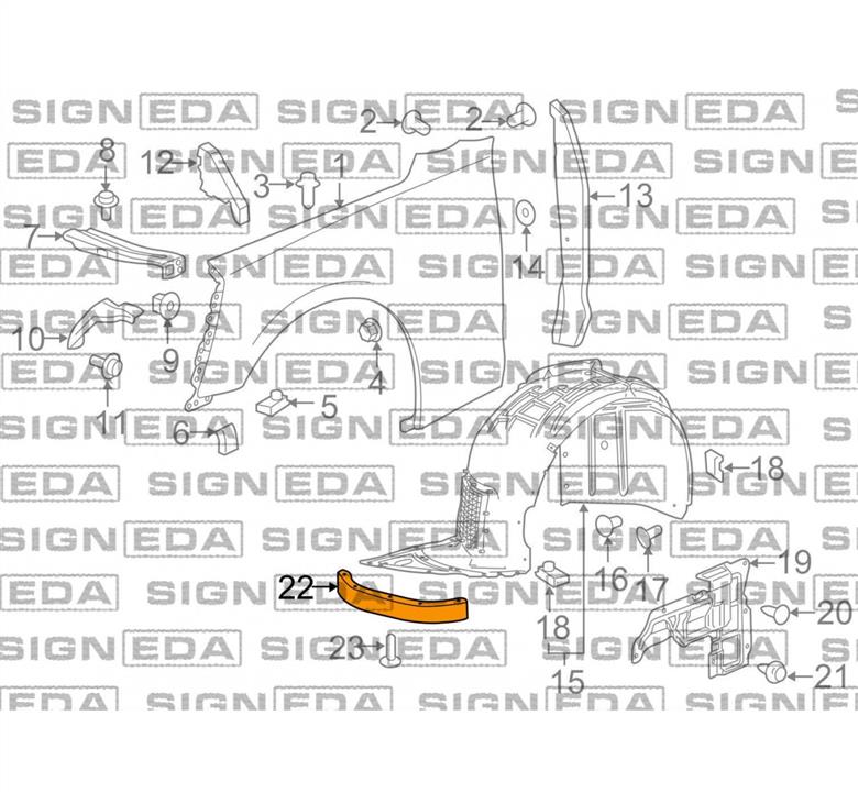 PCV60002AR Signeda Защита двигателя боковая передняя правая