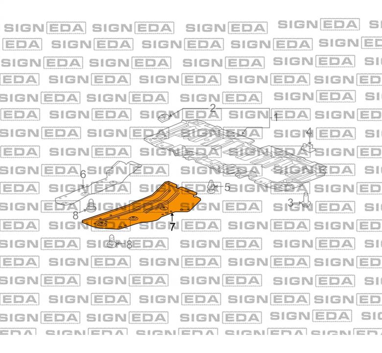 PCV60025AL Signeda Защита двигателя боковая передняя левая