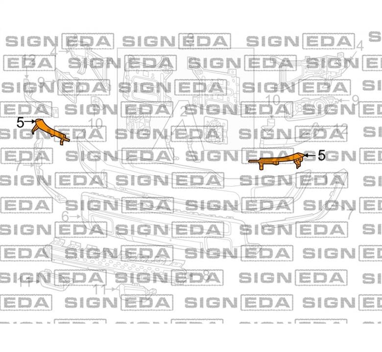 PDG43121B Signeda Кронштейн бампера
