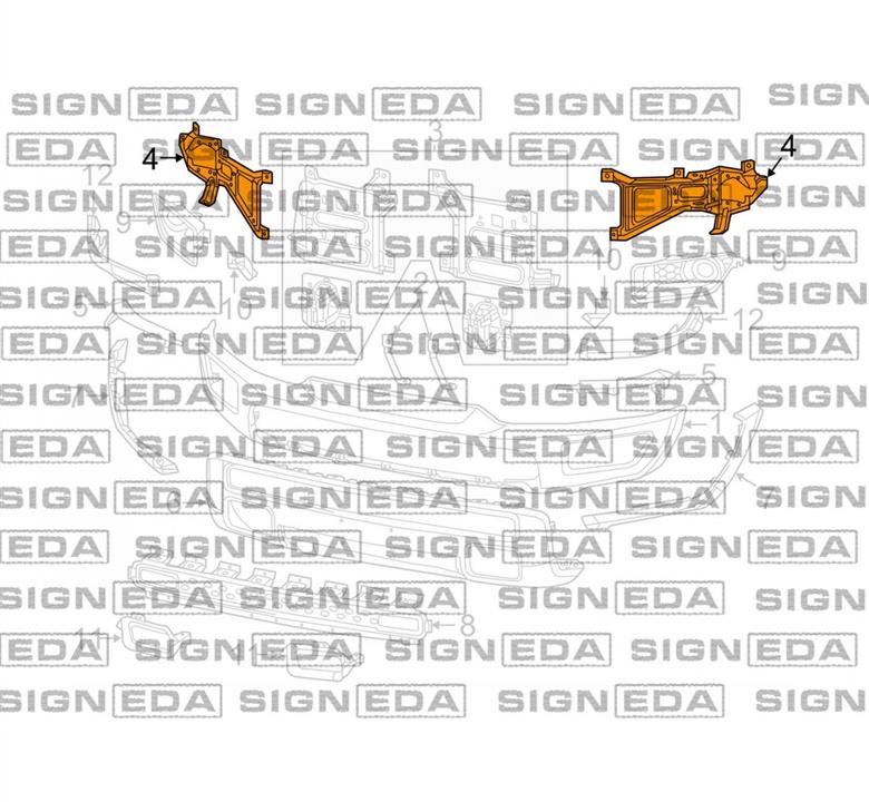 PDG43121D Signeda Кронштейн бампера