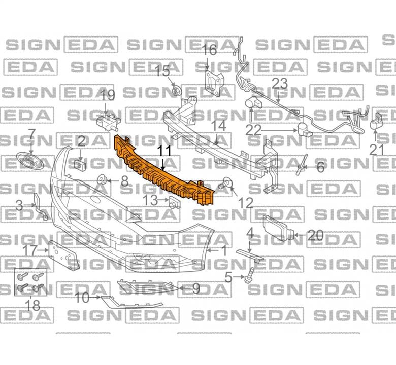 PFD04386EA Signeda Абсорбер бампера