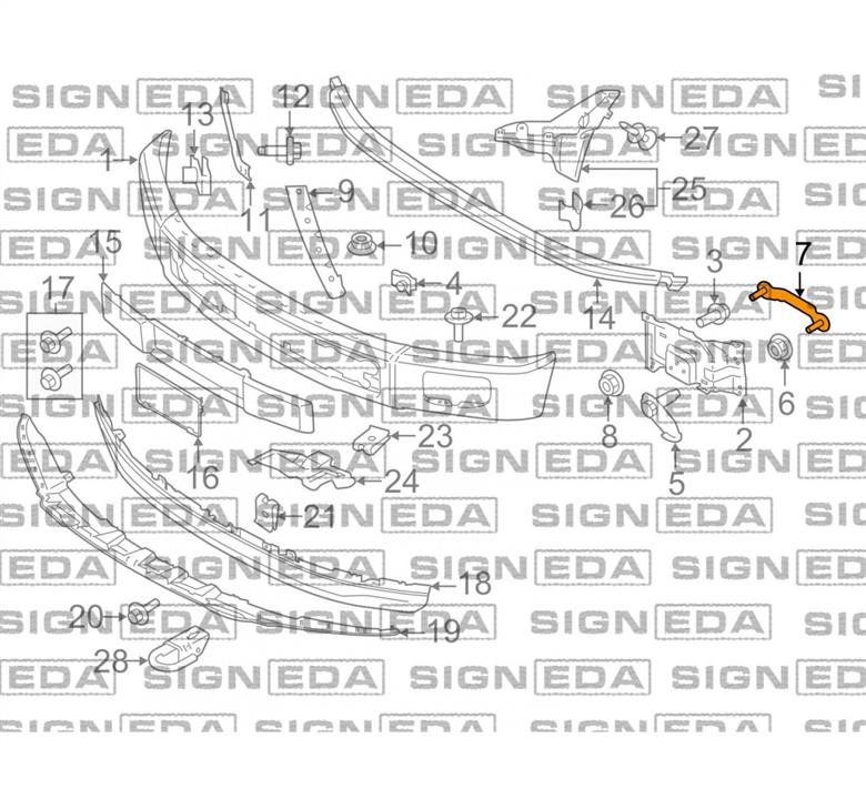 PFD43077LR Signeda Кронштейн бампера