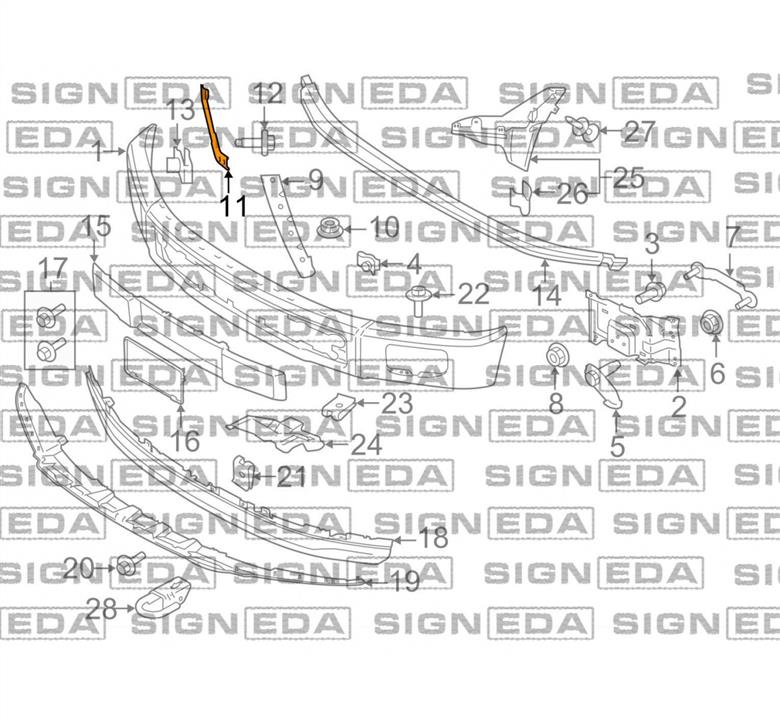 PFD43078AL Signeda Кронштейн бампера