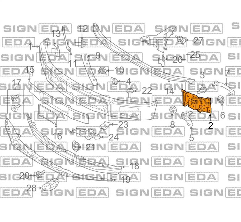 PFD43079AL Signeda Кронштейн бампера