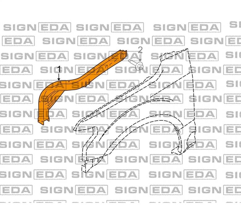 Крепления крыла Форд США: PFD43245AL Signeda Кронштейн крыла