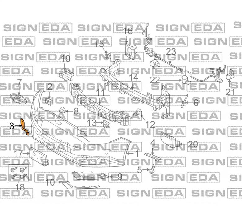Заглушка бампера Форд: PFD99386CA Signeda Заглушка буксировочного крюка