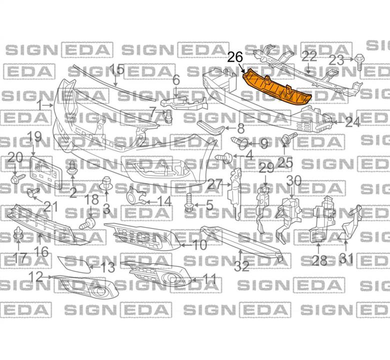 PHD43238D Signeda Кронштейн бампера