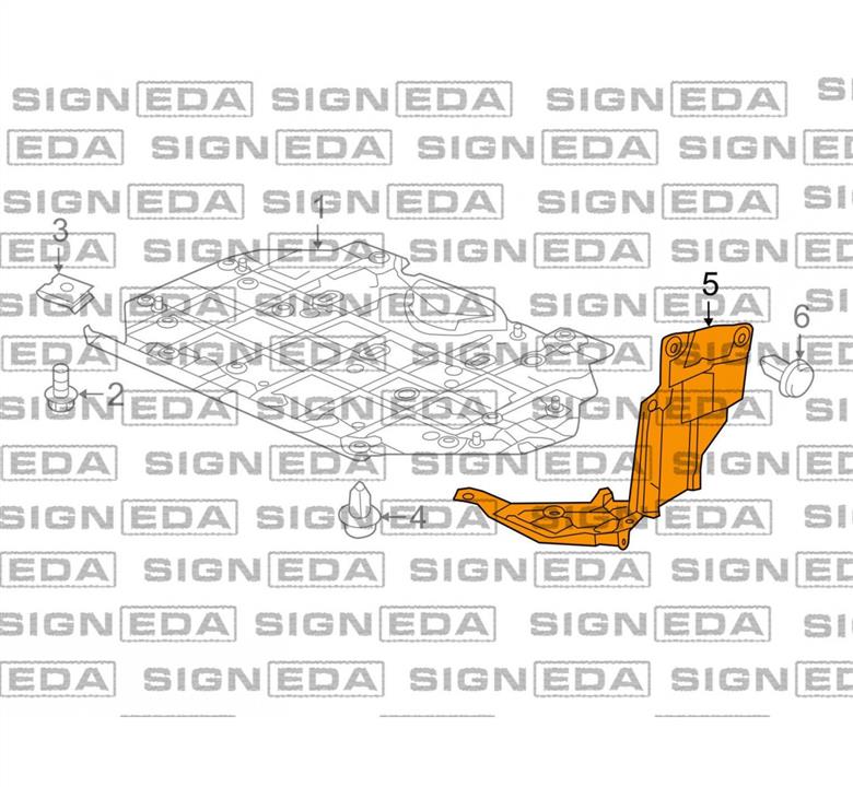 PHD60034AL Signeda Защита двигателя боковая передняя левая