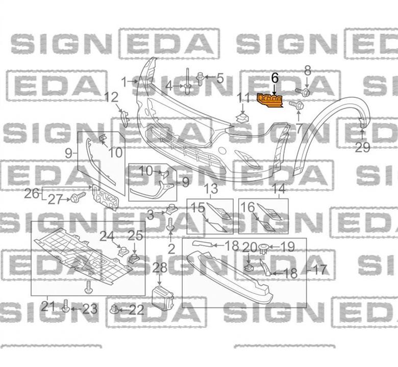 PMZ43117AL Signeda Кронштейн бампера