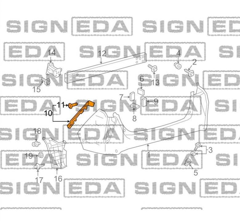 PTY43566AL Signeda Кронштейн бампера