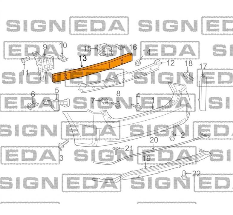 PTY44393A Signeda Усилитель бампера заднего
