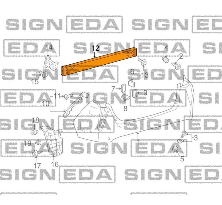 PTY44566A Signeda Усилитель бампера заднего