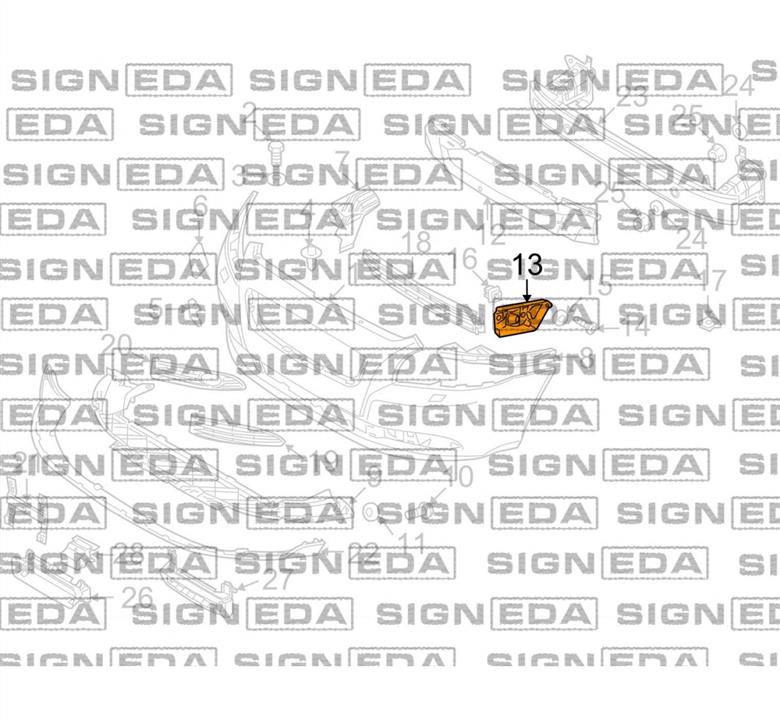 Signeda PVV43005AR Кронштейн бампера PVV43005AR: Отличная цена - Купить в Украине на EXIST.UA! PVV43005AR Signeda Кронштейн бампера