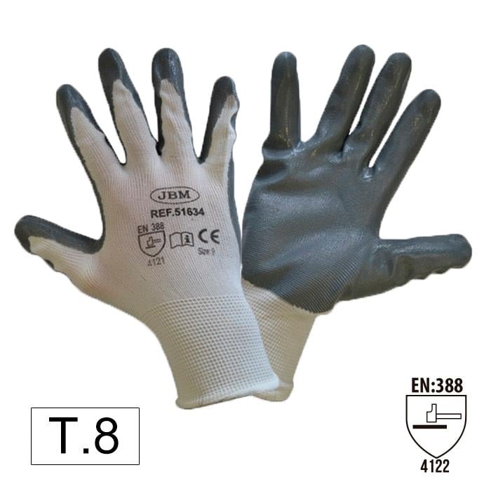 Рукавички з нітриловим покриттям долонь S (Т.8) JBM 51633