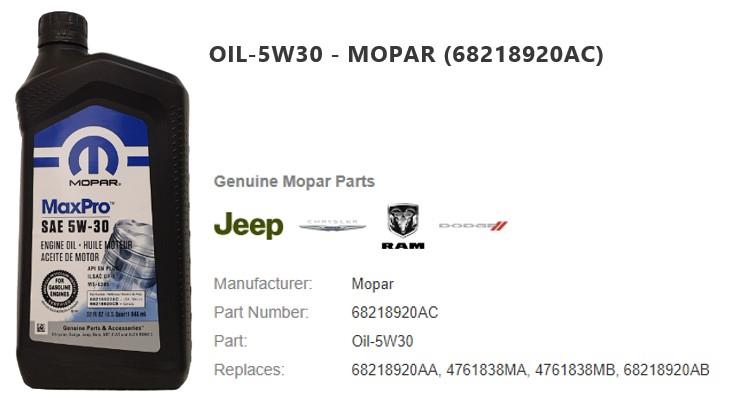 Купити Chrysler&#x2F;Mopar 68218920AC за низькою ціною в Україні!