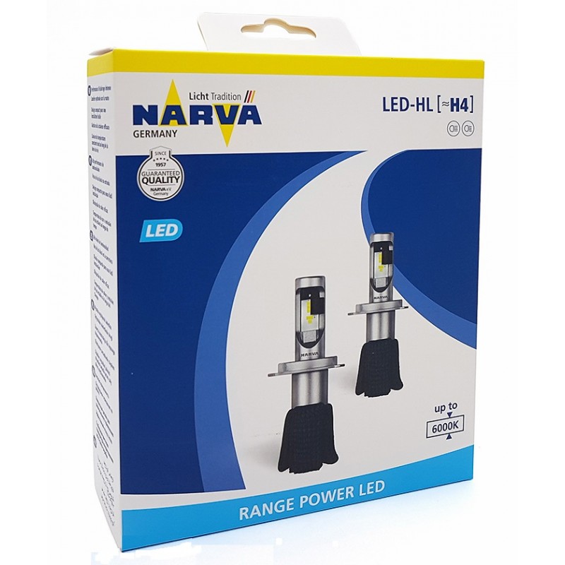 Narva 18004 Лампи світлодіодні комплект Narva Range Power LED H4 12V 15,8W 6000K (2 шт.) 18004: Приваблива ціна - Купити в Україні на EXIST.UA!