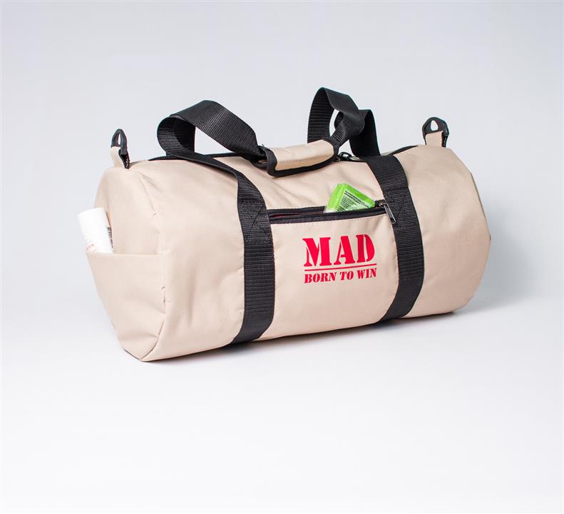 Жіноча спортивна сумка FitLadies бежева для заняття фітнесом MAD | born to win™ SFL21