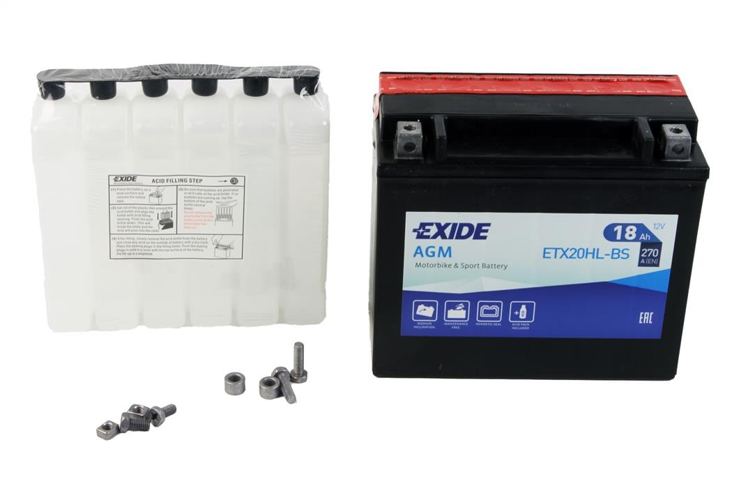 Exide ETX20HL-BS Акумулятор Exide AGM 12В 18Ач 270А(EN) R+ ETX20HLBS: Купити в Україні - Добра ціна на EXIST.UA!