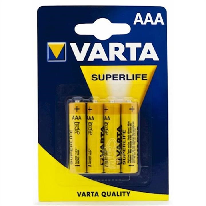 Varta VARTA 2003 Батарейка Superlife 2003 AAA/LR03 BL 4шт, жовта VARTA2003: Купити в Україні - Добра ціна на EXIST.UA!
