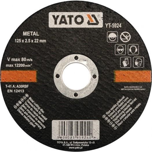 Yato YT-5924 Диск відрізний по металу 125х2, 5х22мм YT5924: Купити в Україні - Добра ціна на EXIST.UA!