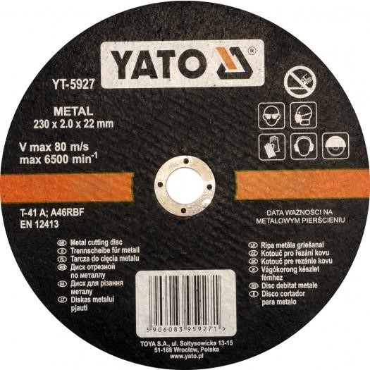 Yato YT-5927 Диск відрізний по металу 230х2, 0х22мм YT5927: Купити в Україні - Добра ціна на EXIST.UA!