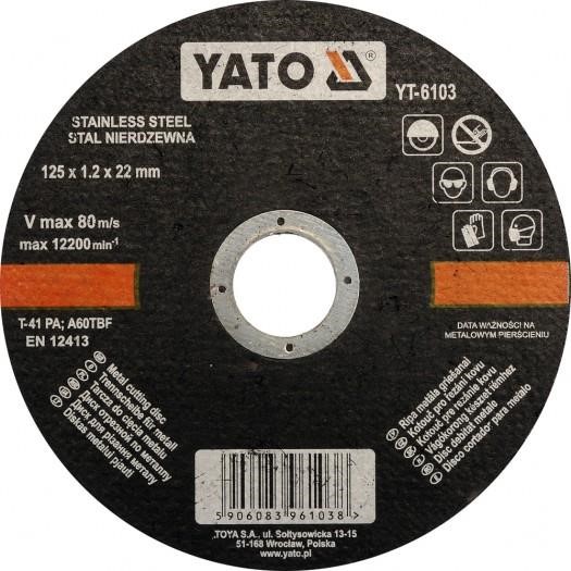 Yato YT-6103 Диск відрізний по метталу 125 х 1,2 мм YT6103: Купити в Україні - Добра ціна на EXIST.UA!