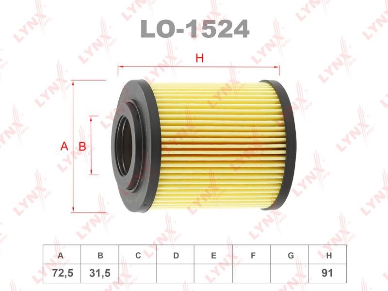 LYNXauto LO-1524 Фільтр масляний LO1524: Приваблива ціна - Купити в Україні на EXIST.UA!