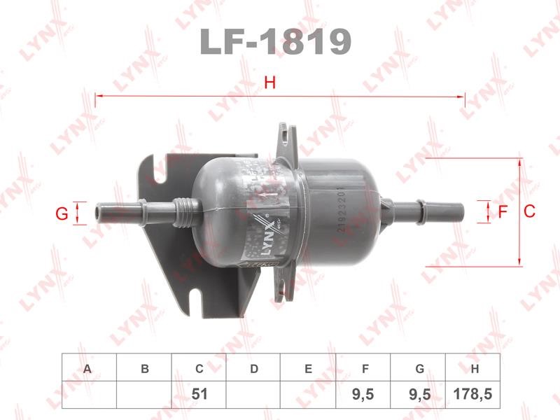 LYNXauto LF-1819 Фільтр палива LF1819: Приваблива ціна - Купити в Україні на EXIST.UA!