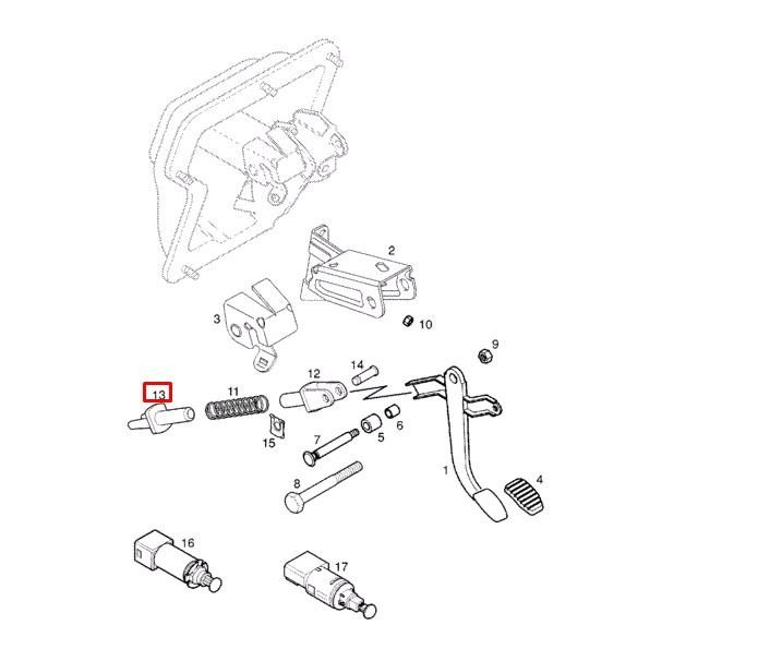 Опора пружины педали сцепления General Motors 91159911