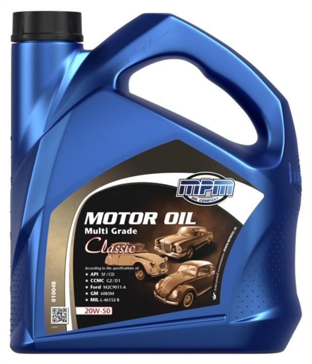 MPM Oil 01004B Моторна олива MPM Oil Multi Grade Classic 20W-50, 4л 01004B: Купити в Україні - Добра ціна на EXIST.UA!