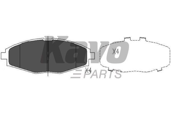 Тормозные колодки дисковые передние, комплект Kavo parts KBP-1002