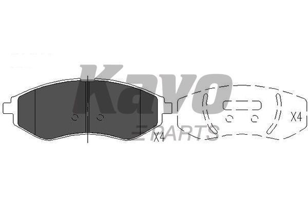 Тормозные колодки дисковые передние, комплект Kavo parts KBP-1003