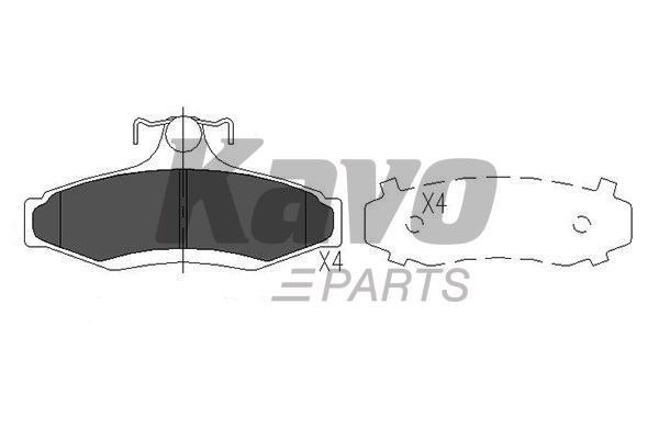 Тормозные колодки дисковые задние, комплект Kavo parts KBP-1006