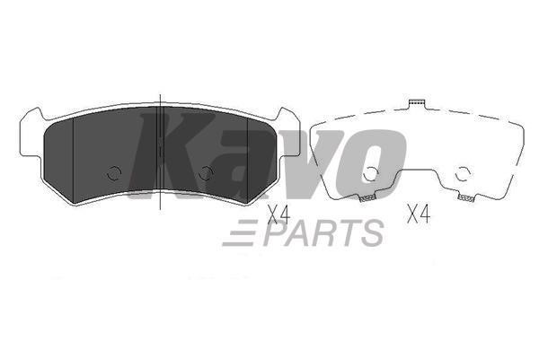 Тормозные колодки дисковые задние, комплект Kavo parts KBP-1007