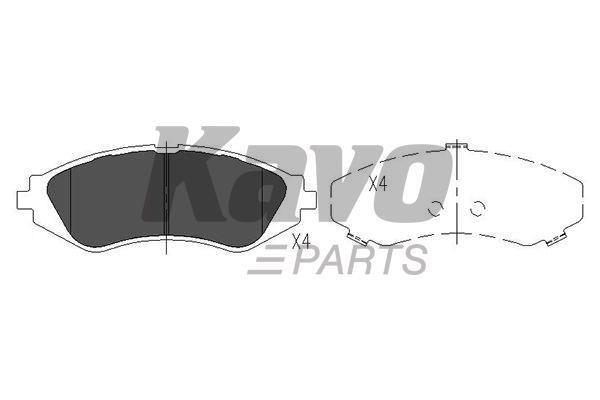Тормозные колодки дисковые передние, комплект Kavo parts KBP-1008