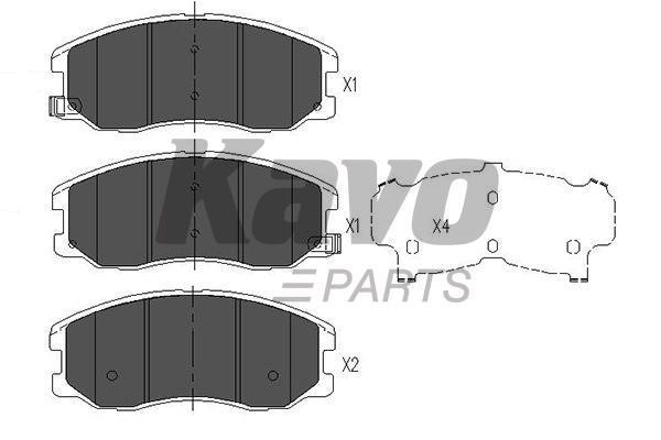 Тормозные колодки дисковые передние, комплект Kavo parts KBP-1009
