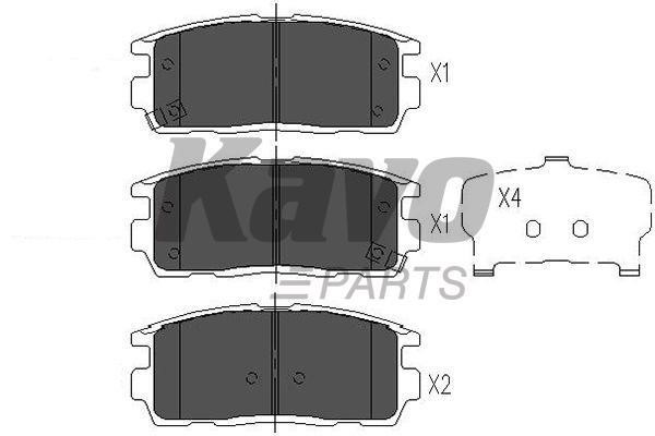 Тормозные колодки дисковые задние, комплект Kavo parts KBP-1010