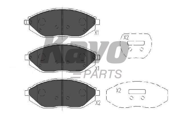 Тормозные колодки дисковые, комплект Kavo parts KBP-1017