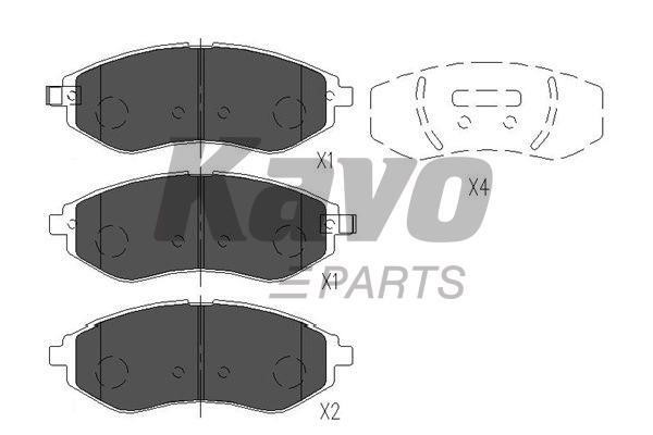 Тормозные колодки дисковые передние, комплект Kavo parts KBP-1019