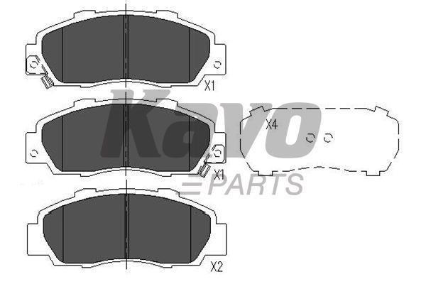 Тормозные колодки дисковые, комплект Kavo parts KBP-2002