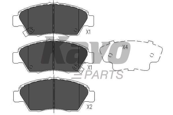 Тормозные колодки дисковые передние, комплект Kavo parts KBP-2003