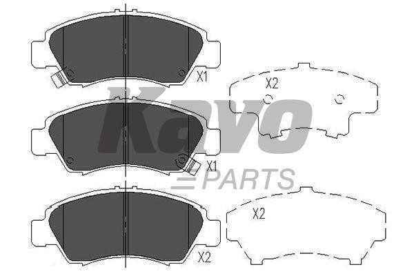 Тормозные колодки дисковые, комплект Kavo parts KBP-2004