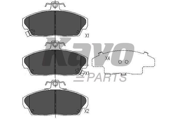 Тормозные колодки дисковые, комплект Kavo parts KBP-2006