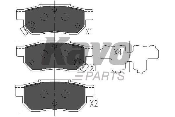 Тормозные колодки дисковые задние, комплект Kavo parts KBP-2007