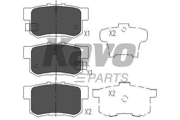 Тормозные колодки дисковые задние, комплект Kavo parts KBP-2009