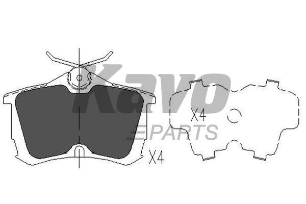 Тормозные колодки дисковые передние, комплект Kavo parts KBP-2011